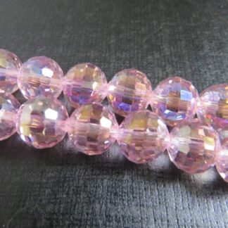 Faceted Crystal Round Beads – Champagne AB – AAA Grade – 12mm – Strand Of 10 Beads