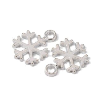 Christmas Charm – Snowflake – Silver – 15x12mm