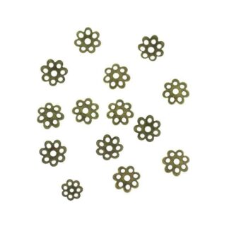 Bead Caps – Flower – Antique Bronze – 6.5mm – Pack of 50