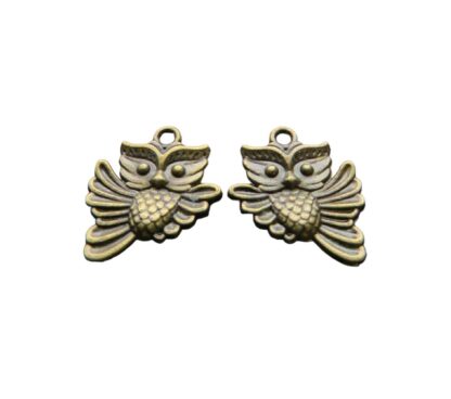 Owl Charm – Antique Bronze – 21x18mm