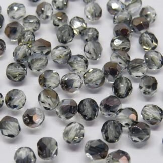 Czech Fire Polished Glass Beads – Bronze/Smoke – 6mm – Pack Of 20