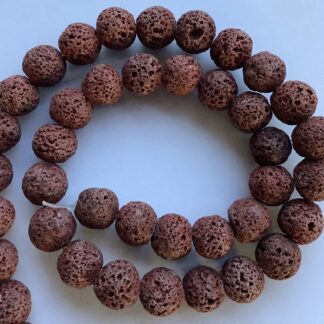 Natural Lava Beads – Brown – 10mm – Strand Of 40 Beads