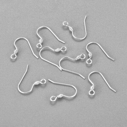 Stainless Steel Earring Wires – Bright Silver – 17x18mm – Pack Of 10 Pairs
