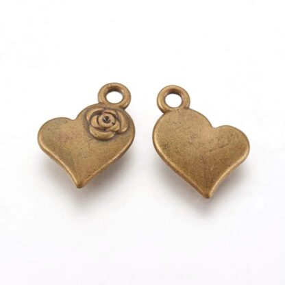 Heart Charm – Antique Bronze – 14x11mm