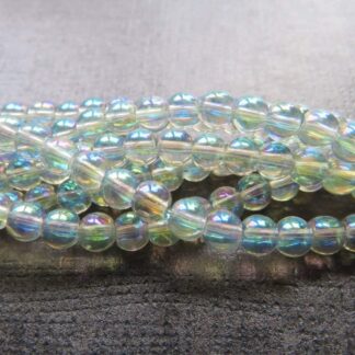 Electroplated Glass Beads – Grey AB – 4mm – Strand Of 100 Beads