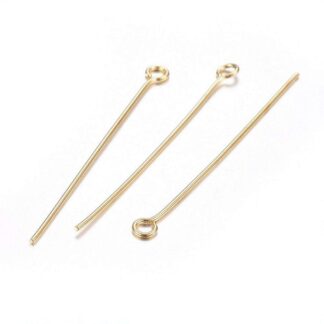 Eye Pins – Gold – Stainless Steel – 30×0.6mm – Pack Of 20