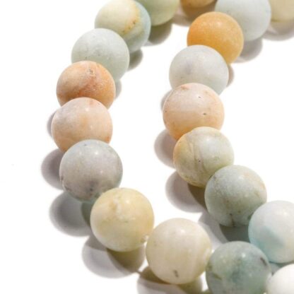 Frosted Flower Amazonite – 8mm – Strand Of 20 Beads