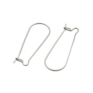 Closable Earwires – Stainless Steel – 39x12mm – Pack Of 10 Pairs