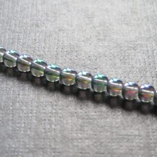 Electroplated Glass Beads – Rainbow AB – 4mm – Strand Of 100 Beads