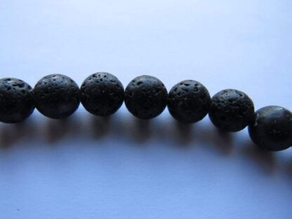 Natural Lava Beads – Black – 10mm – Strand Of 38 Beads