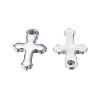 Cross Charm – Gold – Stainless Steel – 12x7mm
