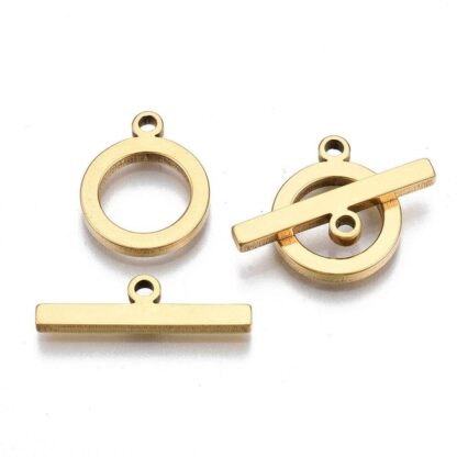 Toggle Clasp – Gold – Stainless Steel – 17mm – 1 set