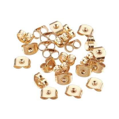 Butterfly Earring Backs – Gold – Stainless Steel – 5mm – 5 Pairs