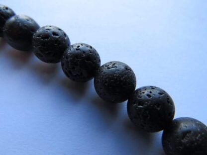 Natural Lava Beads – Black – 10mm – Strand Of 38 Beads