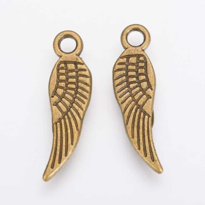Angel Wing Charm – Antique Bronze  – 16x5mm