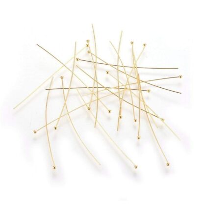 Ball Pins – Gold – Stainless Steel – 40×0.7mm – Pack Of 10