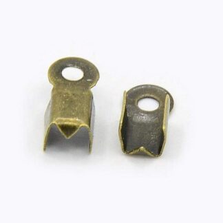 Folding Crimp Ends – Antique Bronze – 9×3.5mm – Pack Of 50