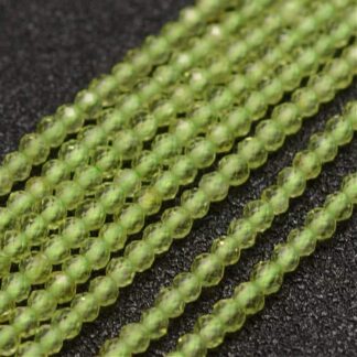Green Peridot Beads – Faceted – 2mm – Strand Of 100 Beads
