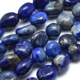 Natural Lapis Lazuli Tumbled Nuggets – Strand Of 20