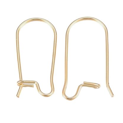Closable Earwires – Stainless Steel – 18 K Gold Plated – 20x9mm – 5 Pairs