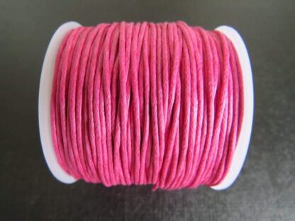Waxed Cotton Cord – Cerise Pink – 1mm – 1 M Length