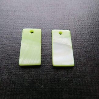 Mother Of Pearl Charm/Pendant – Green – 20x10mm