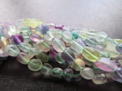 Natural Fluorite – Tumbled Nuggets – Strand Of 25