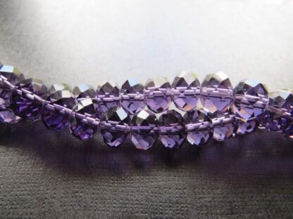 Faceted Crystal Rondelles – Purple – 12x9mm – Strand Of 20 Beads