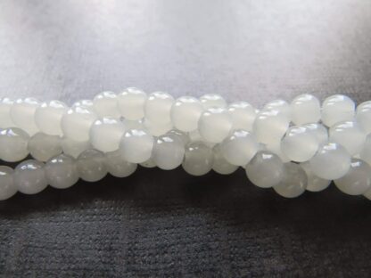 Glass Beads – Light Grey – 6mm – Strand Of 50 Beads