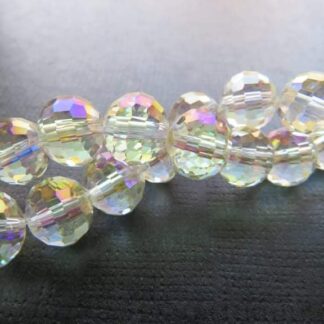 Faceted Crystal Round Beads – Champagne AB – AAA Grade – 10mm – Strand Of 20 Beads