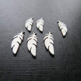 Feather Charm – Stainless Steel – 20mm x 6mm