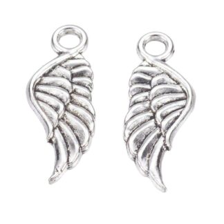 Angel Wing Charm – Antique Silver – 20x7mm