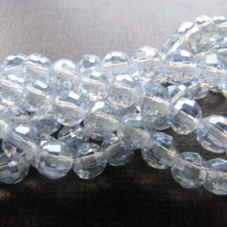 Faceted Crystal Round Beads – Silver Grey – AAA Grade – 6mm – Strand Of 50 Beads