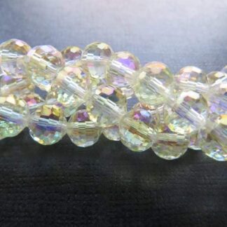 Faceted Crystal Round Beads – Champagne AB – AAA Grade – 8mm – Strand Of 50 Beads