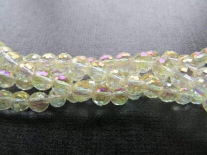 Faceted Crystal Round Beads – Champagne AB – AAA Grade – 6mm – Strand Of 50 Beads