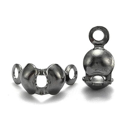 Clamshell Clasps – Gunmetal – 8x4mm – Pack Of 50