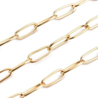 Paperclip Chain – Gold – Stainless Steel – 5.5 x 2.5 mm – 1 M Length