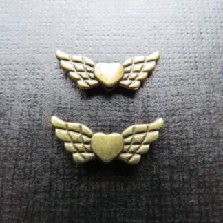 Angel Wing Spacer Bead  – Antique Bronze – 21x9mm