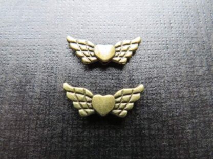 Angel Wing Spacer Bead  – Antique Bronze – 21x9mm