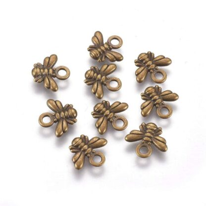 Bee Charm – Antique Bronze – 10x11mm