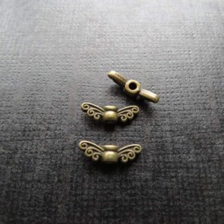 Angel Wing Spacer Bead – Antique Bronze – 13x4mm