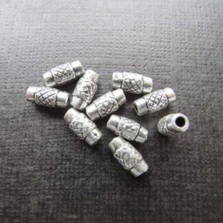 Spacer Beads – Acrylic – Silver – 11×5.2mm – Pack Of 10