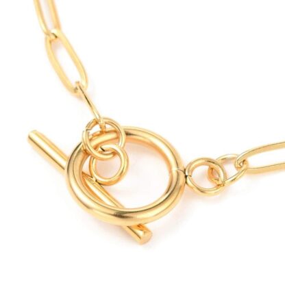 Paperclip Chain Bracelet – Gold – Stainless Steel – 20cm