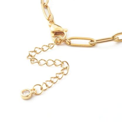 Paperclip Chain Bracelet – Gold – Stainless Steel – 19cm