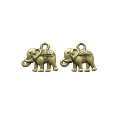 Elephant Charm – Antique Bronze – 12x14mm