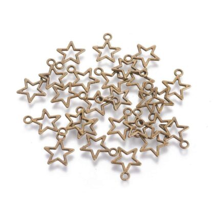 Cutout Star Charm – Antique Bronze – 14x12mm