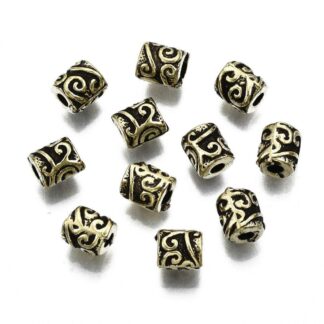 Spacer Beads – Column – Bright Bronze – 7x6mm – Pack Of 10