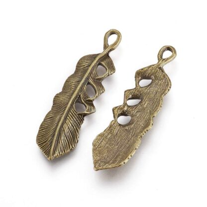 Leaf Pendant – Antique Bronze – 49x13mm