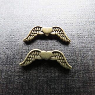 Angel Wing Spacer Bead – Antique Bronze – 19x7mm