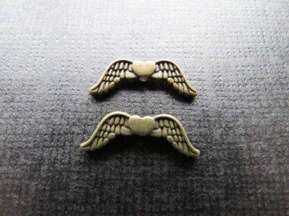 Angel Wing Spacer Bead – Antique Bronze – 19x7mm